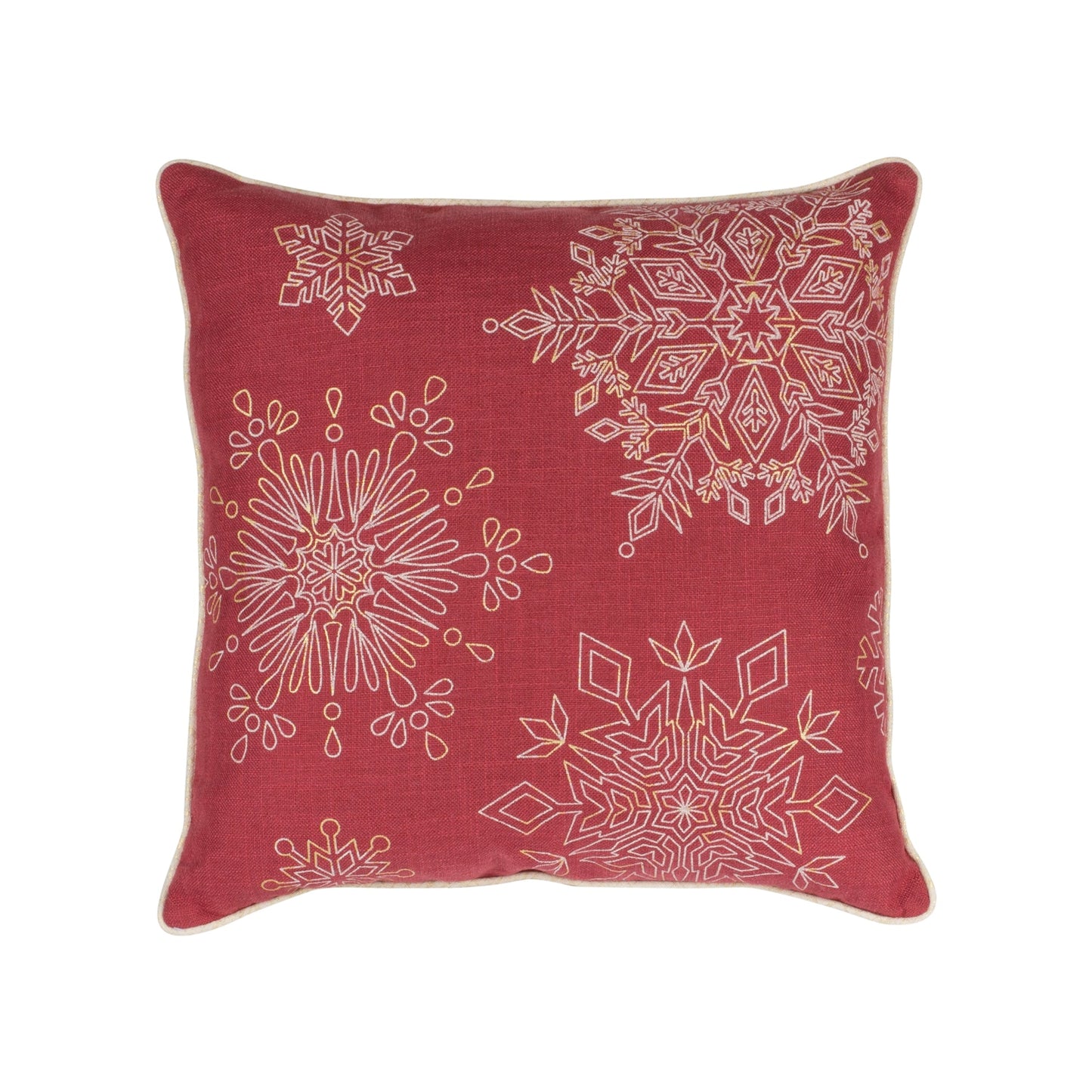 Bead Embroidered Snowflake Pillow, Set of 2
