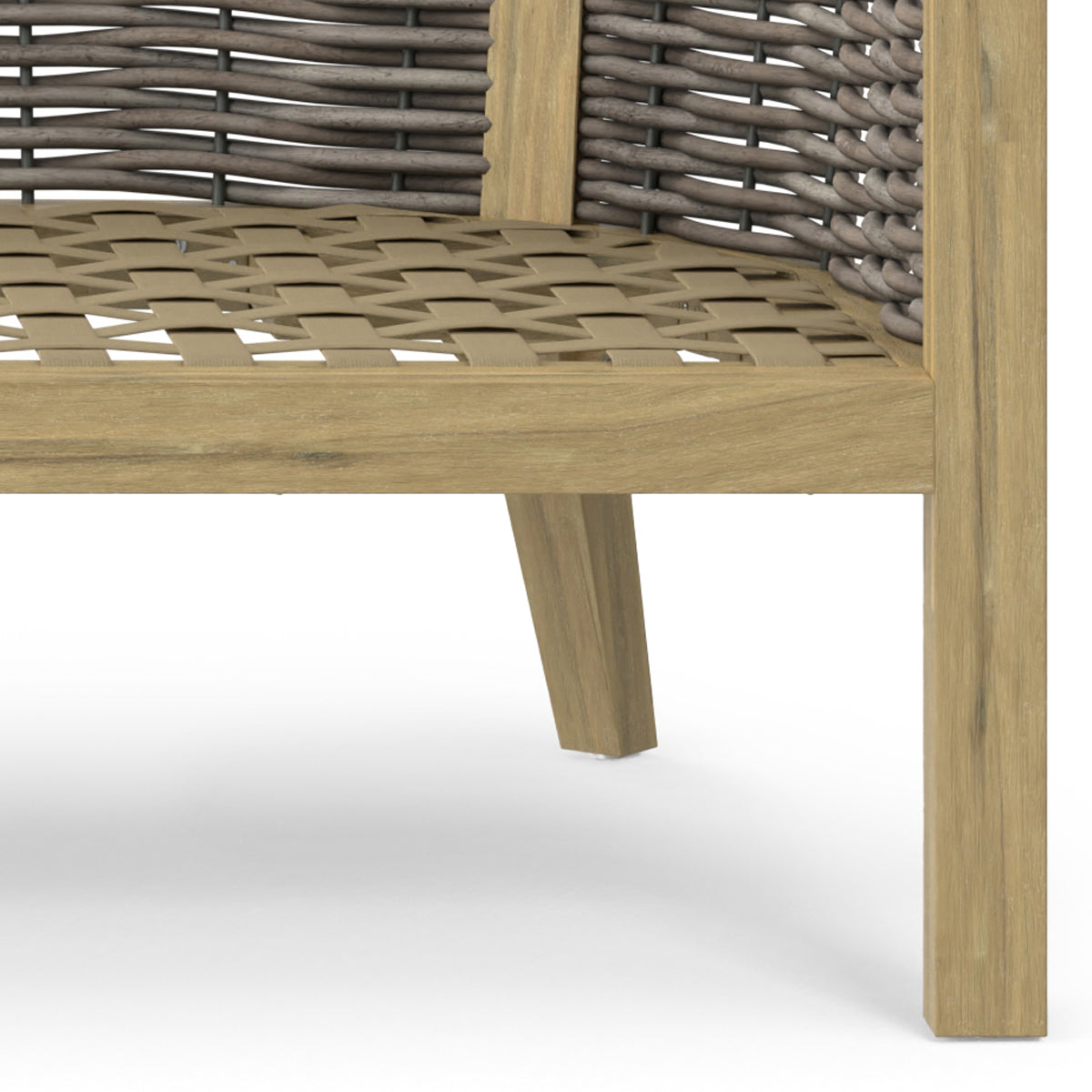 Outdoor Hand-Woven Rattan Sofa with Curved Frame