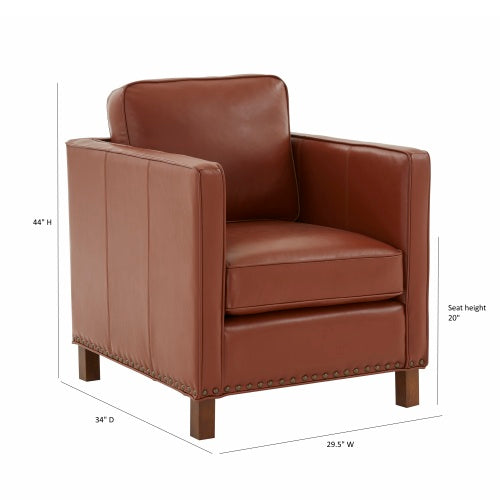 Upholstered Accent Chair with Nailhead Trim and Reversible Back Cushion