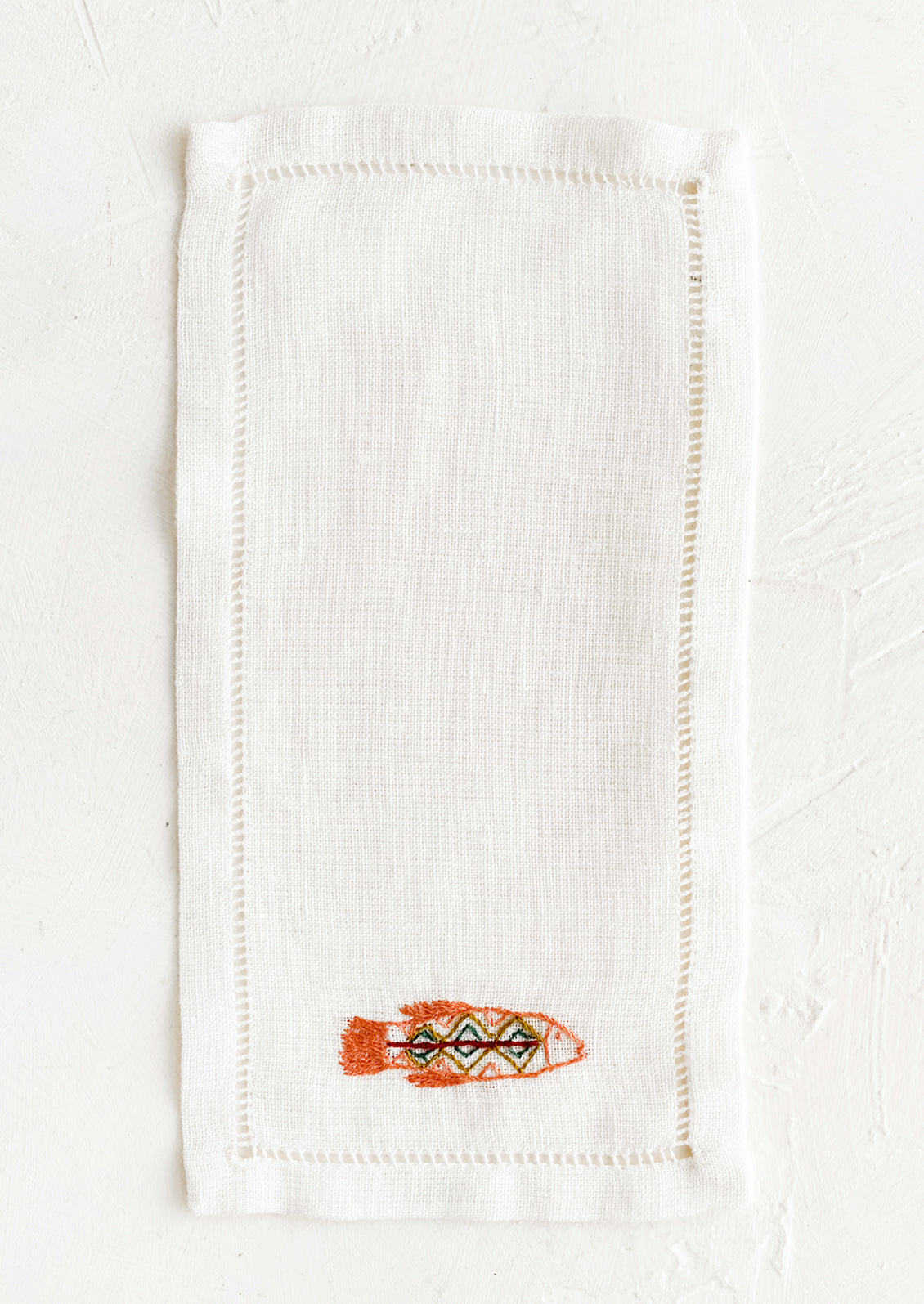 Fish Embroidered Cocktail Napkin