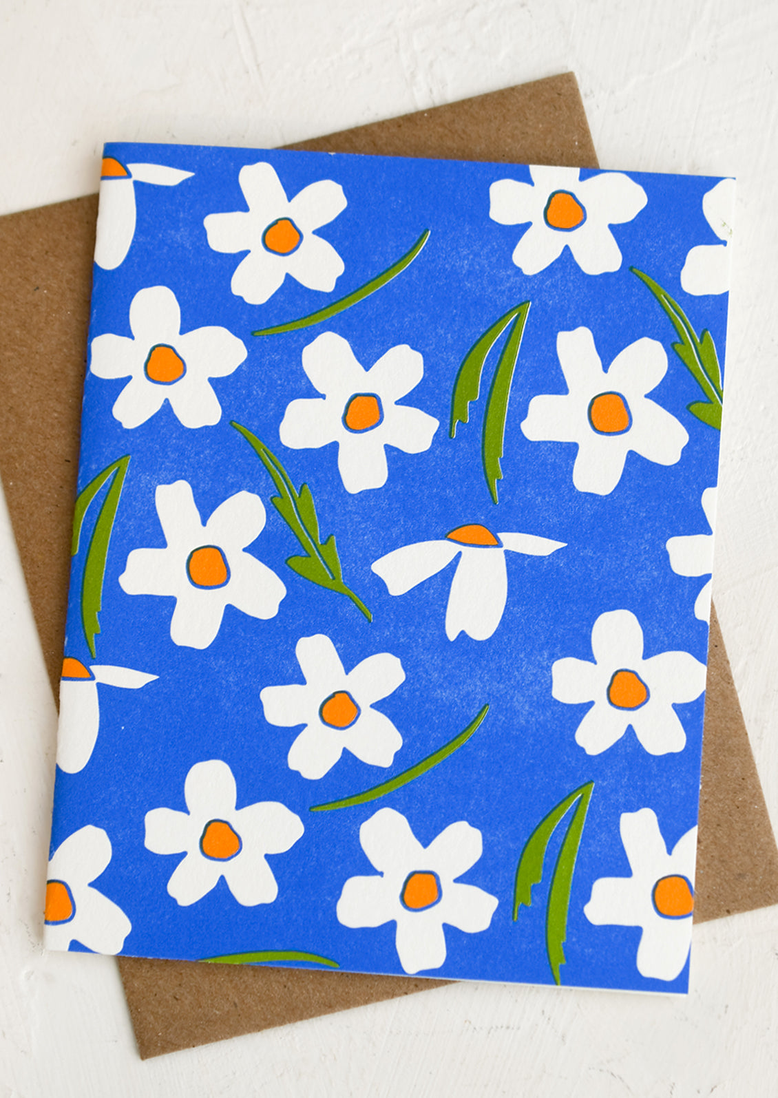 Flora En Bleu Blank Card