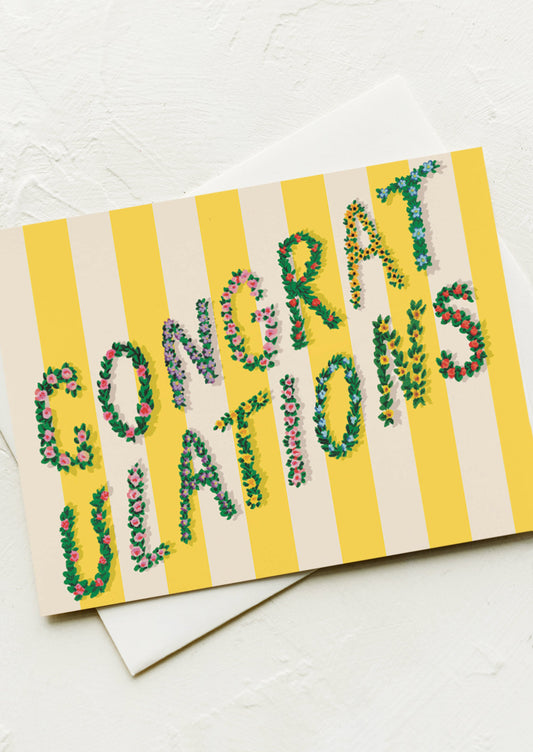 Floral Banner Congratulations Card