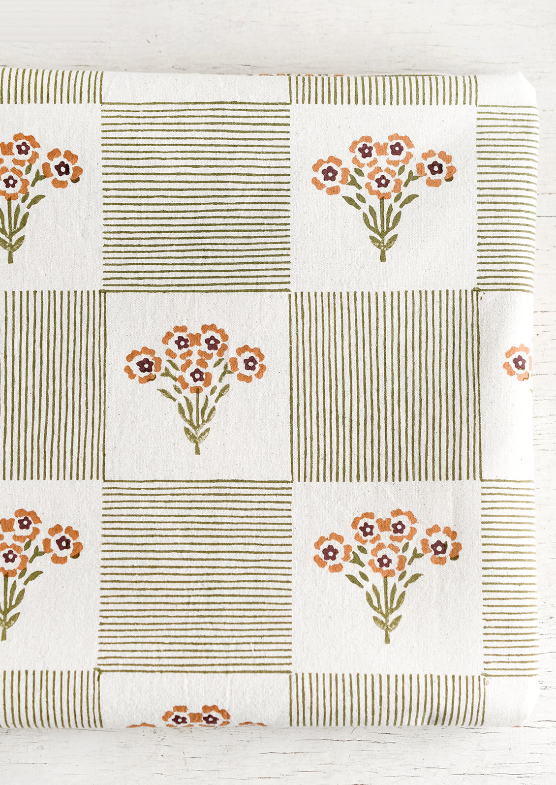 Floral Check Tablecloth