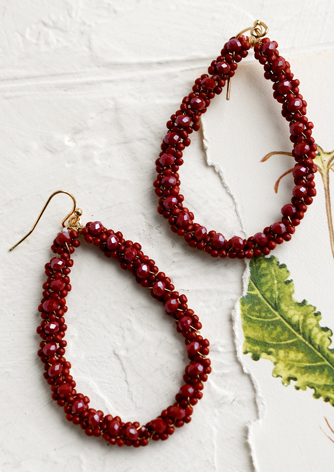 Floral Frame Beaded Earrings
