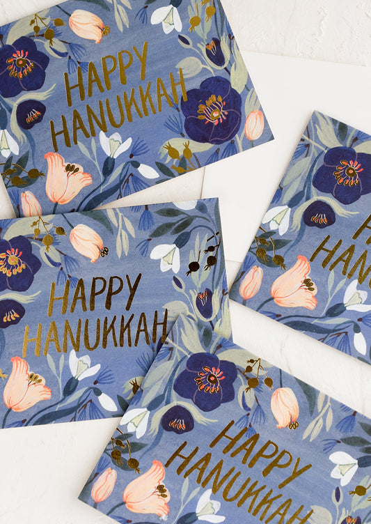 Floral Happy Hanukkah Card