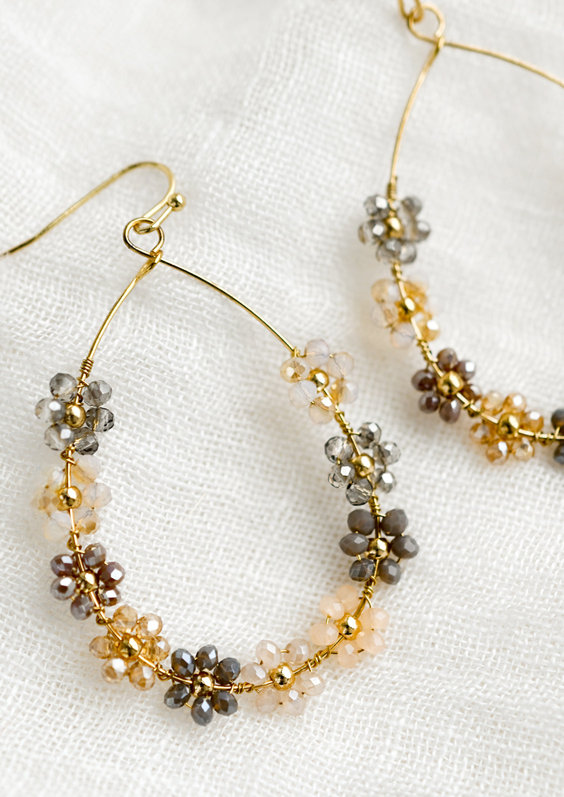 Floral Teardrop Beaded Earrings