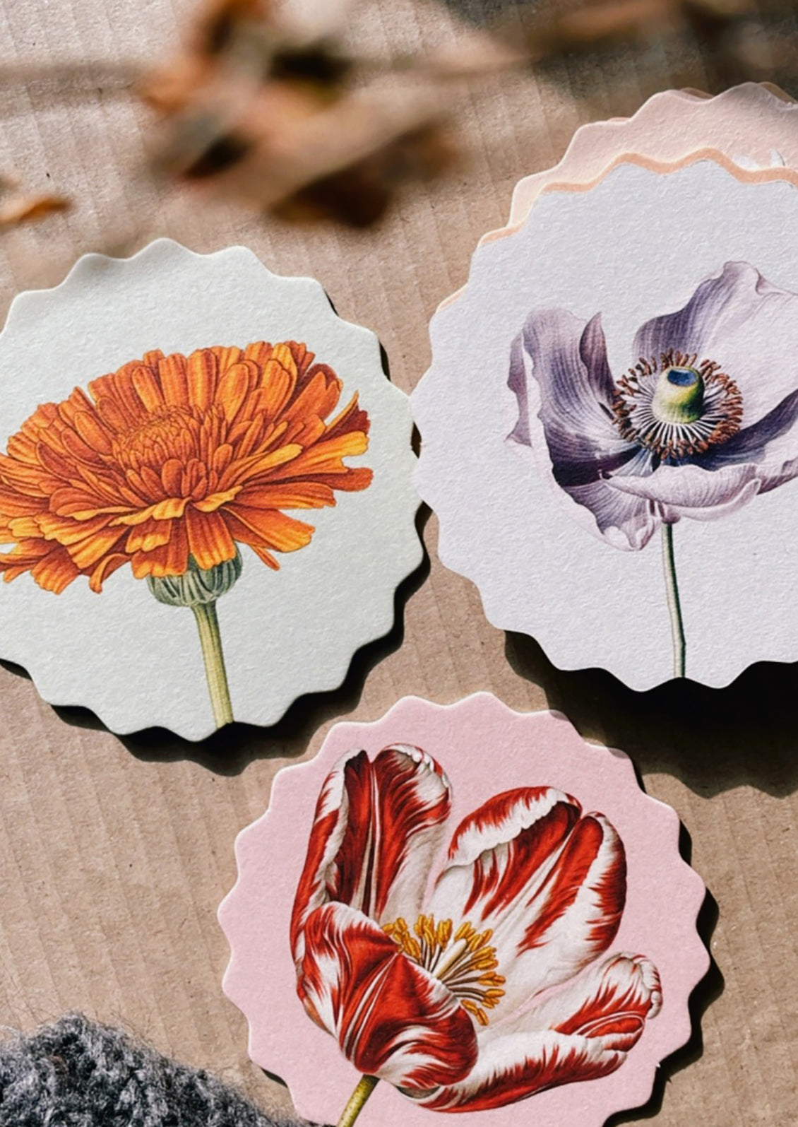 Scalloped Paper Coaster Set