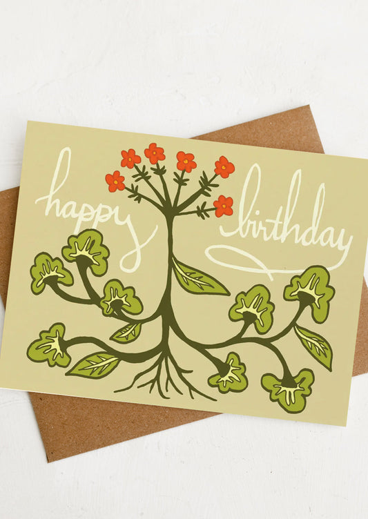 Folk Floral Birthday Card