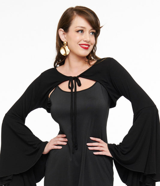 Foxblood Black Bell Sleeve Bolero