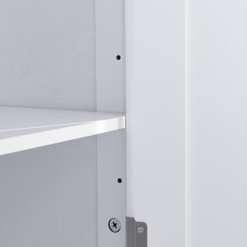 Freestanding Tall Kitchen Pantry, 72.4" with 4 Doors and Adjustable Shelves