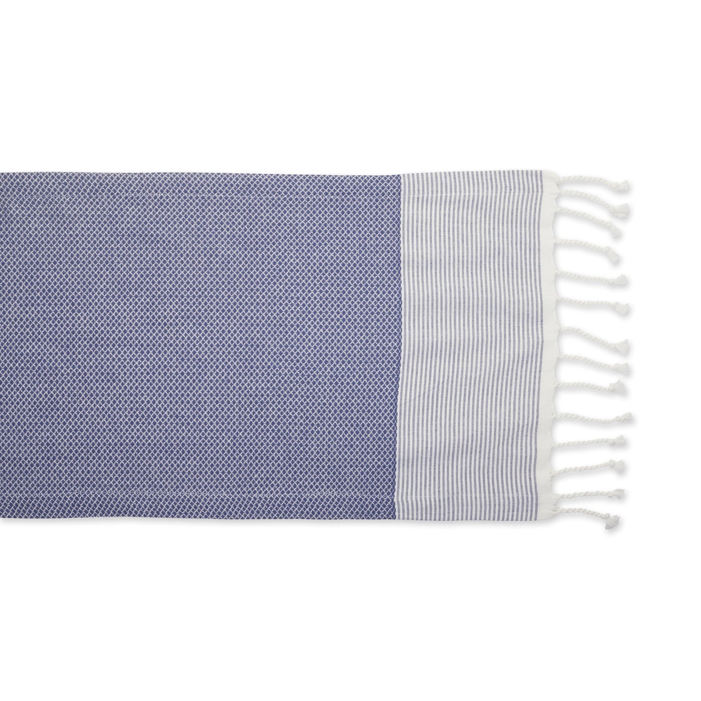 French Blue Bordered Dobby 15"X108" Table Runner