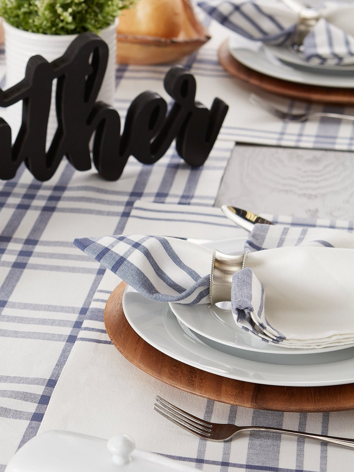 French Blue Home Sweet Farmhouse Napkins, Set Of 6