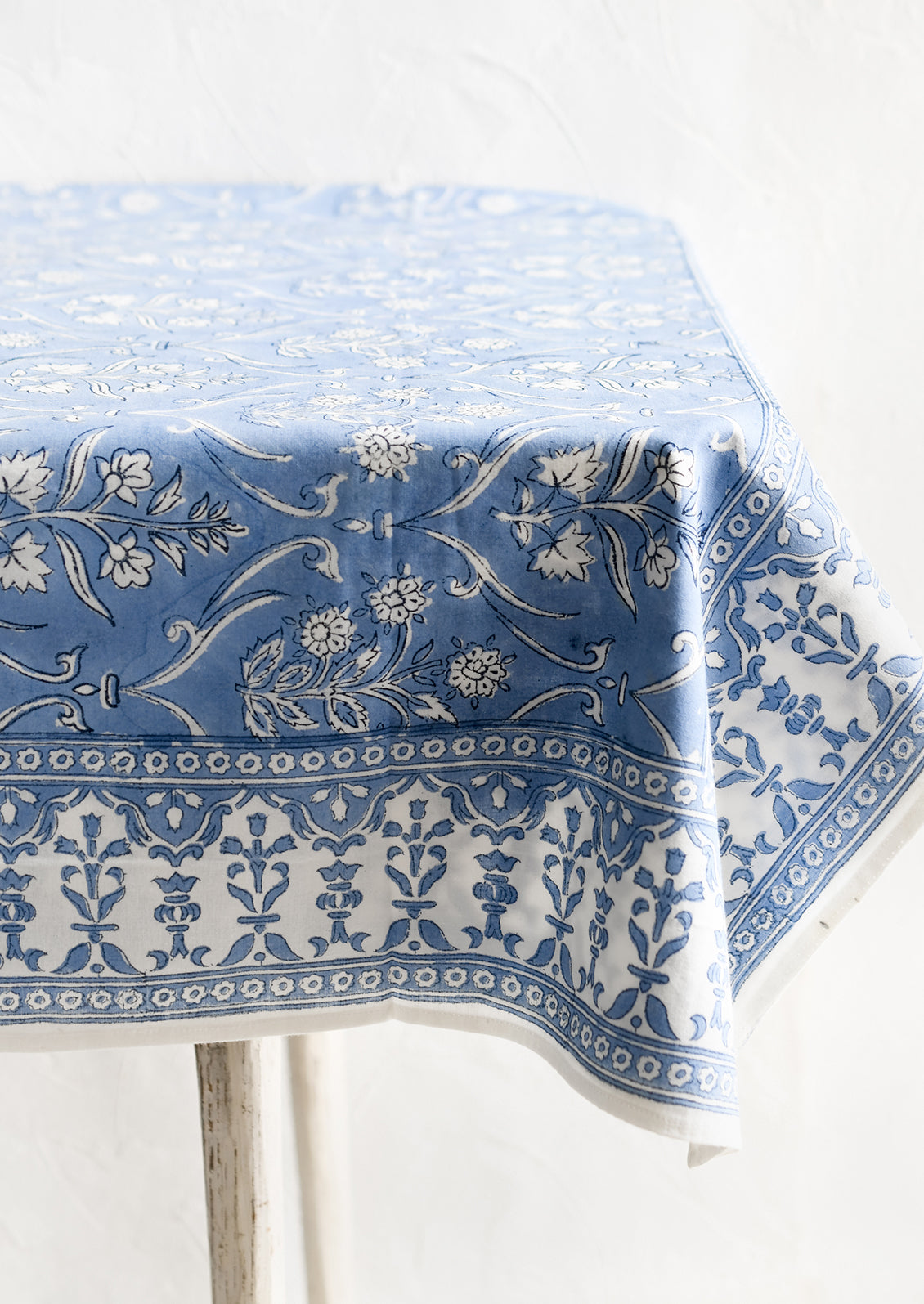 French Floral Block Print Tablecloth