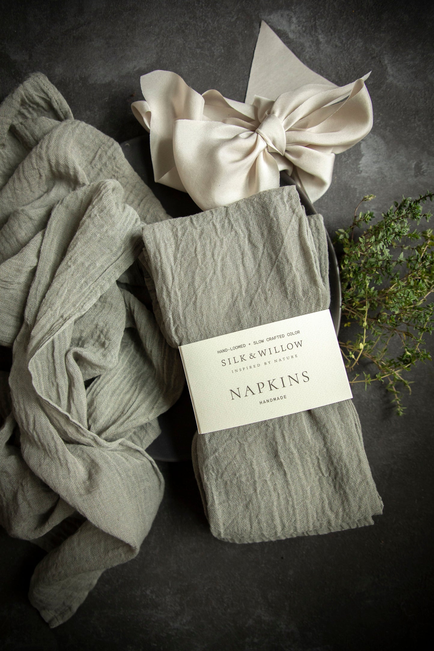 French Gray / Plant Dyed Napkin Sets