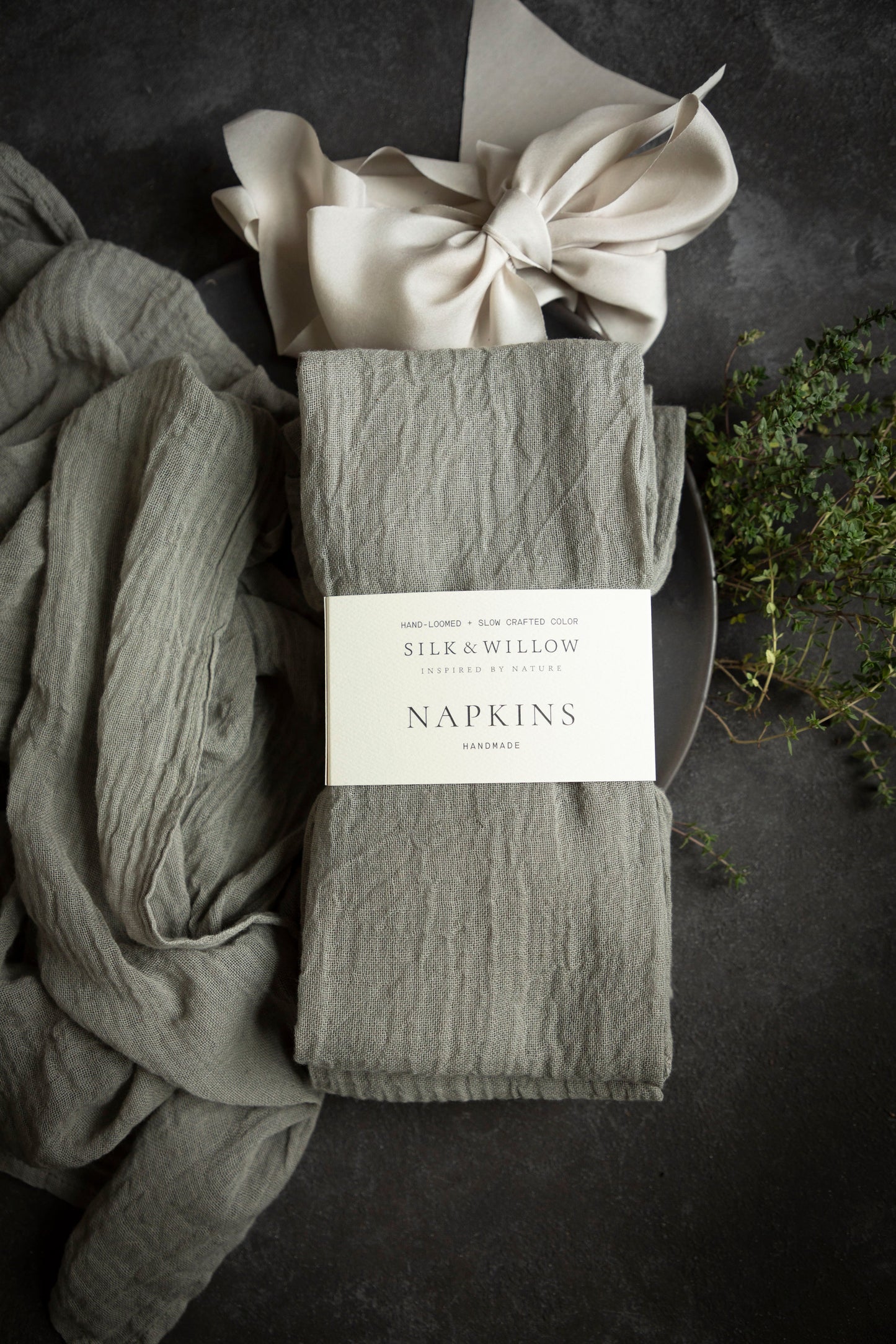 French Gray / Plant Dyed Napkin Sets