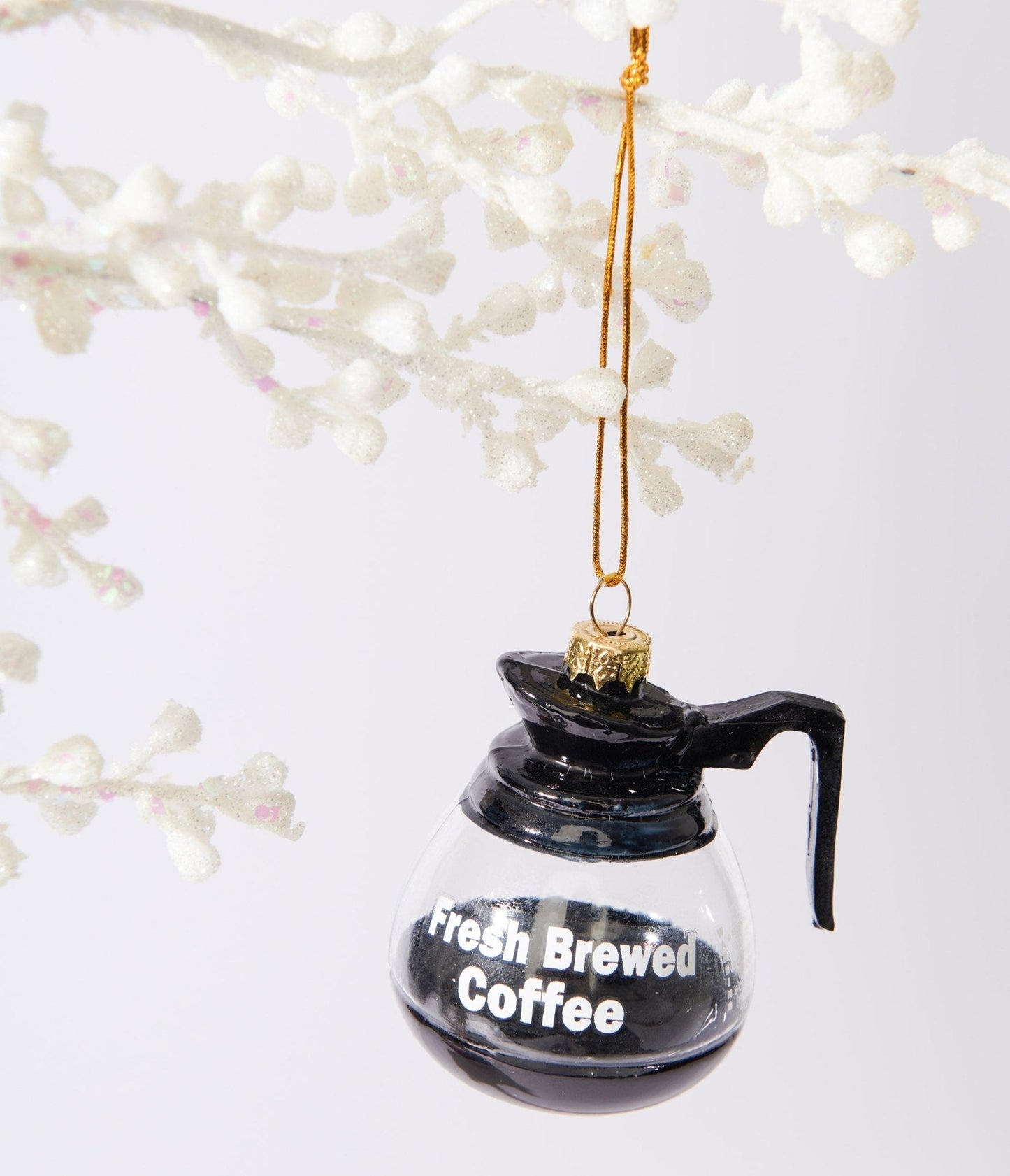Fresh Brewed Coffee Pot Glass Ornament