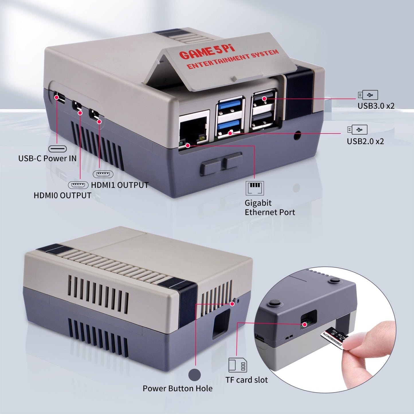 Game 5Pi Retro Gaming Case for Raspberry Pi 5