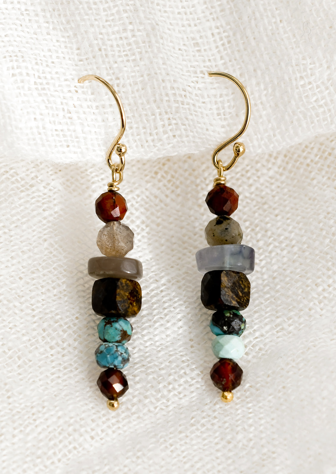 Beaded Gemstone Drop Earrings