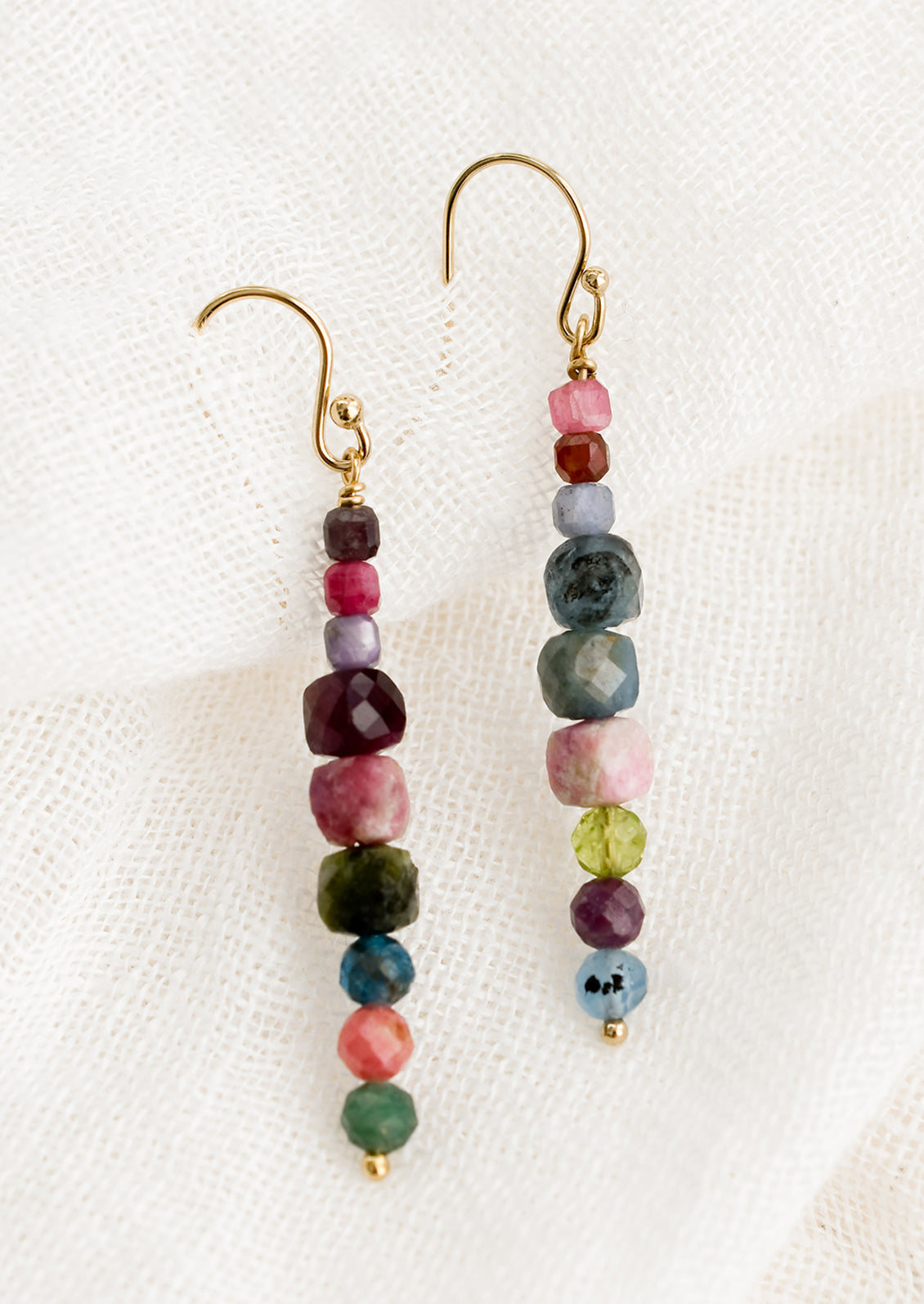 Beaded Gemstone Drop Earrings
