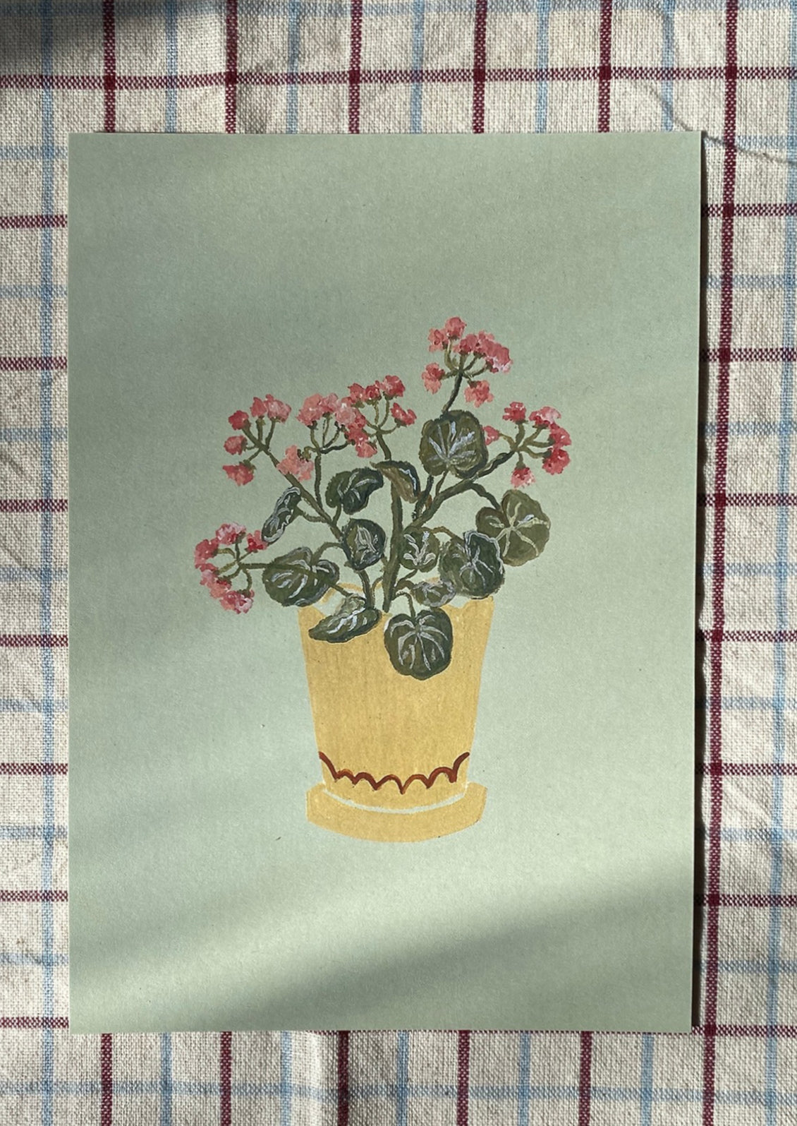 Geraniums in Pot Print