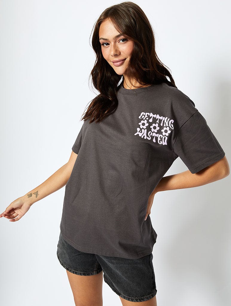 Getting Wasted T-Shirt in Charcoal