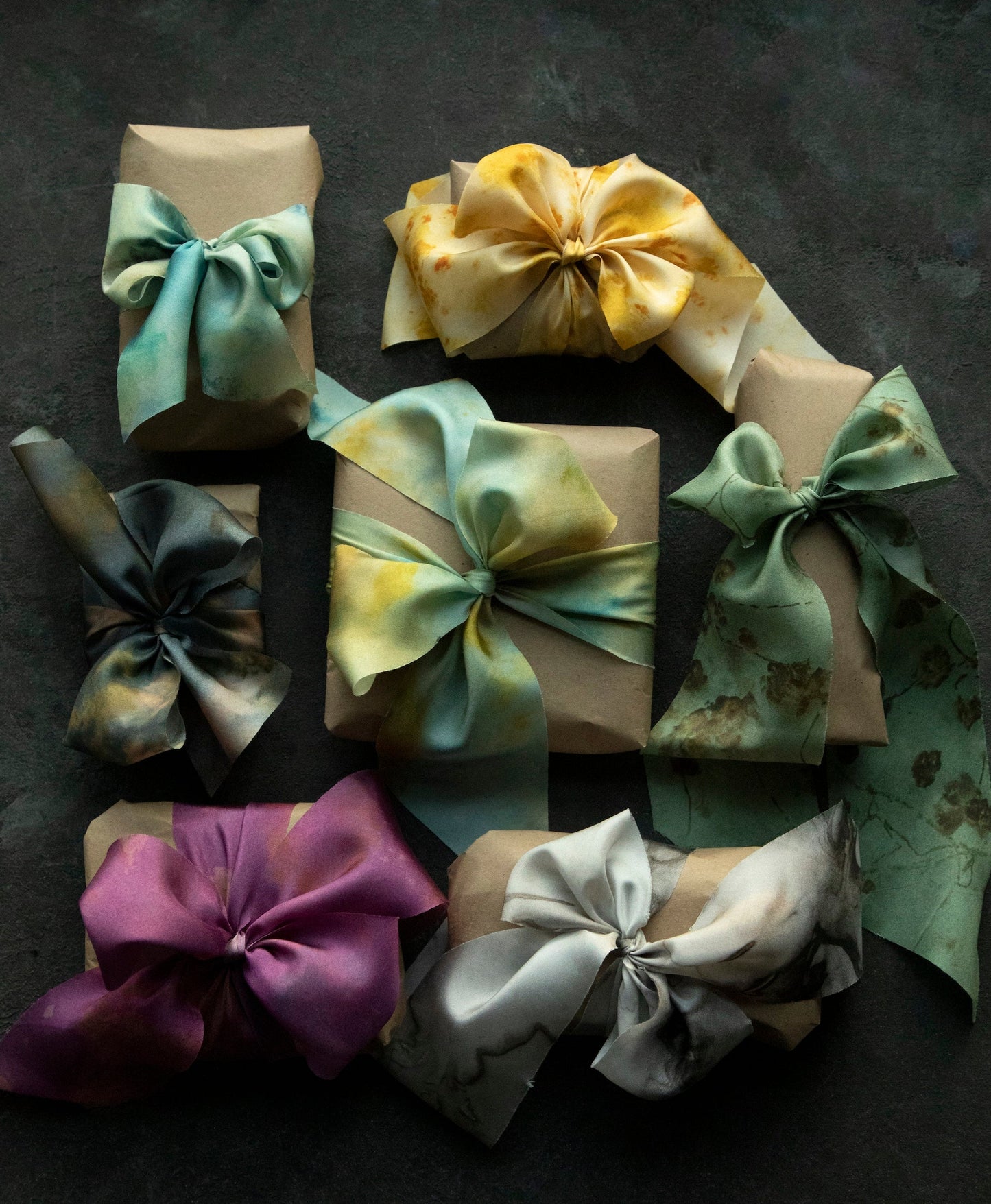 Botanical Print / Hot Peony Silk Ribbon