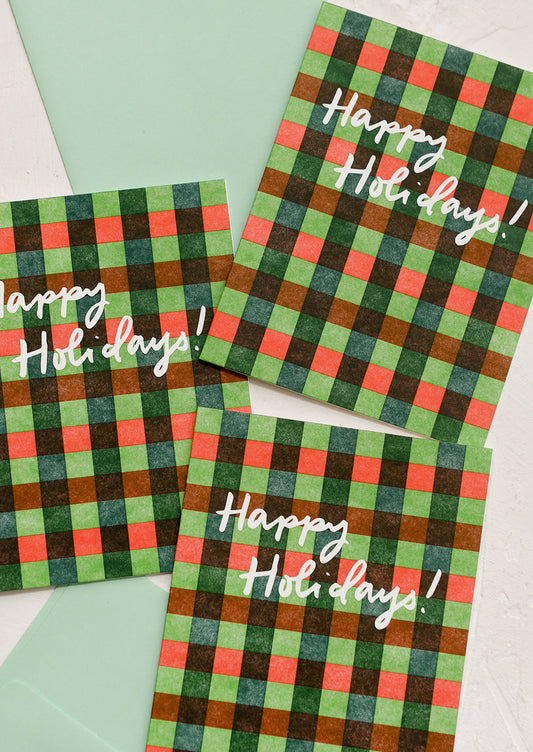 Gingham Happy Holidays Card Set