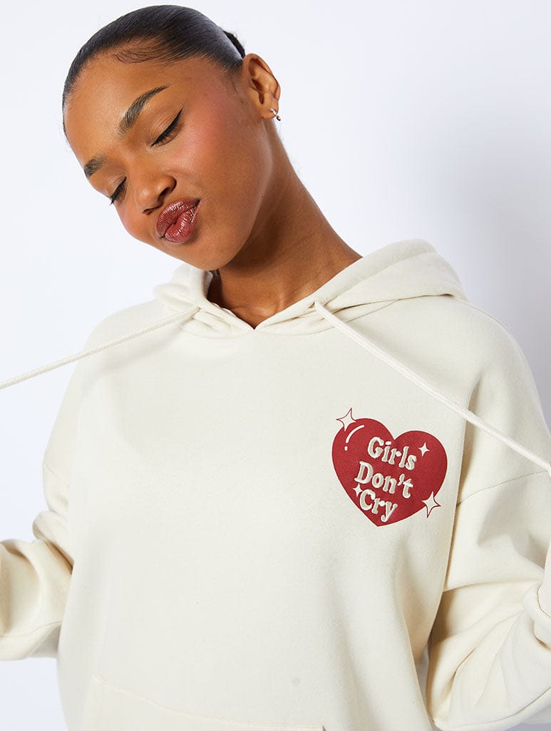Girls Don't Cry Hoodie in Cream