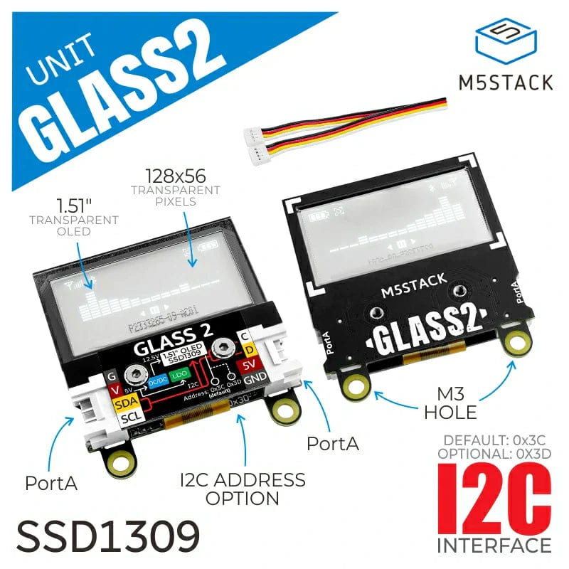 Glass 2 Unit with 1.51" Transparent OLED