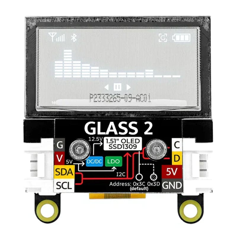 Glass 2 Unit with 1.51" Transparent OLED