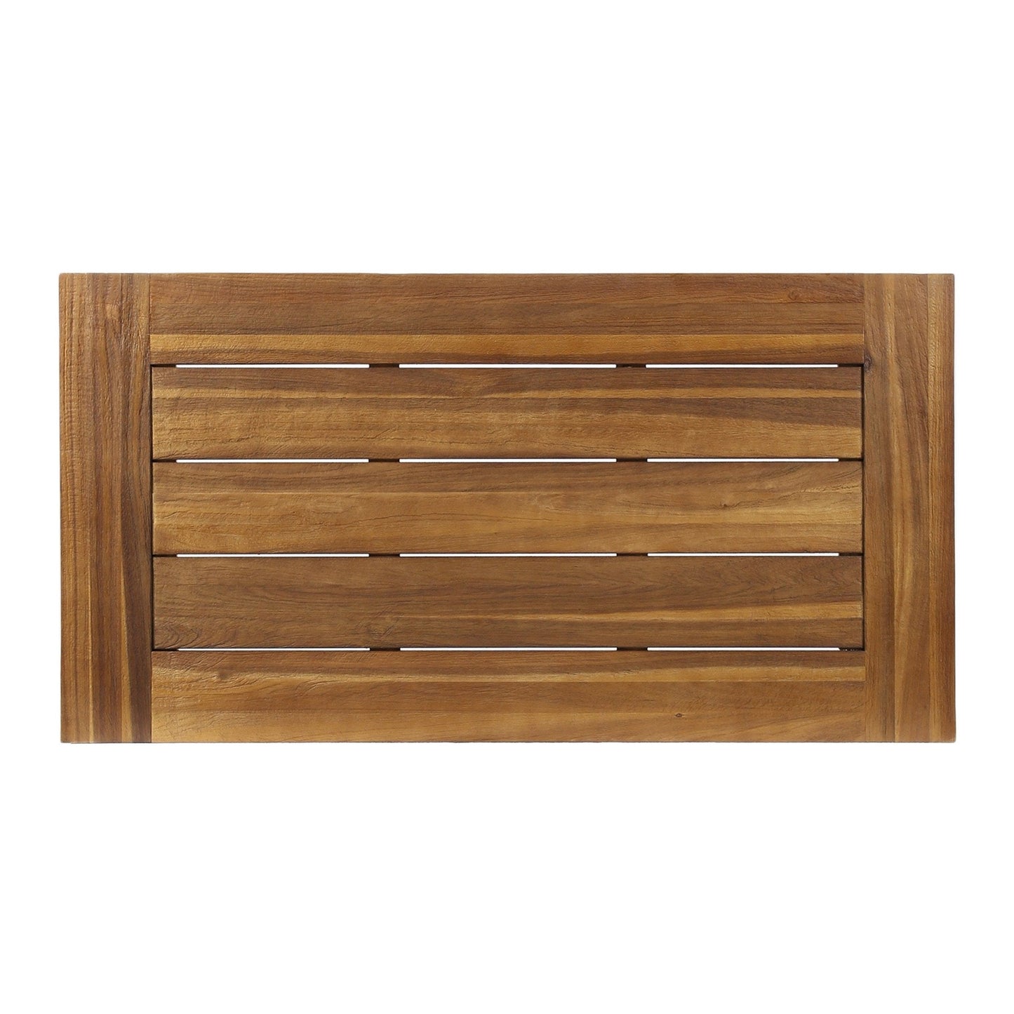 Glimmer Outdoor Table with Slat Top and Metal Legs