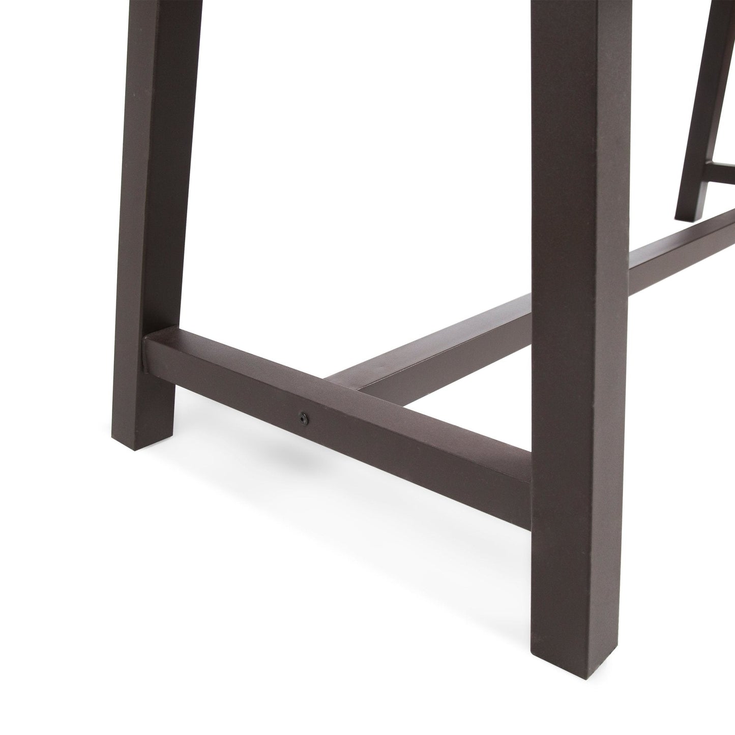 Glimmer Outdoor Table with Slat Top and Metal Legs