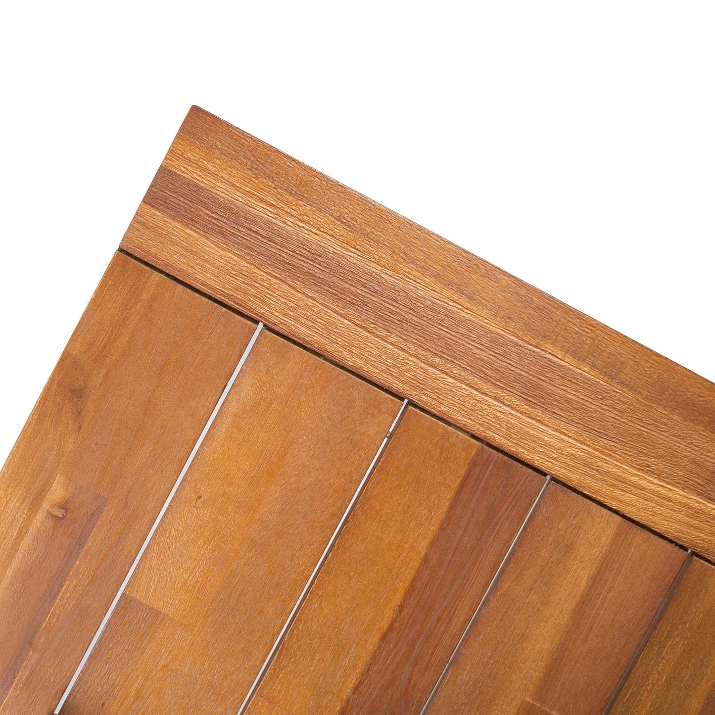 Glimmer Outdoor Table with Slat Top and Metal Legs