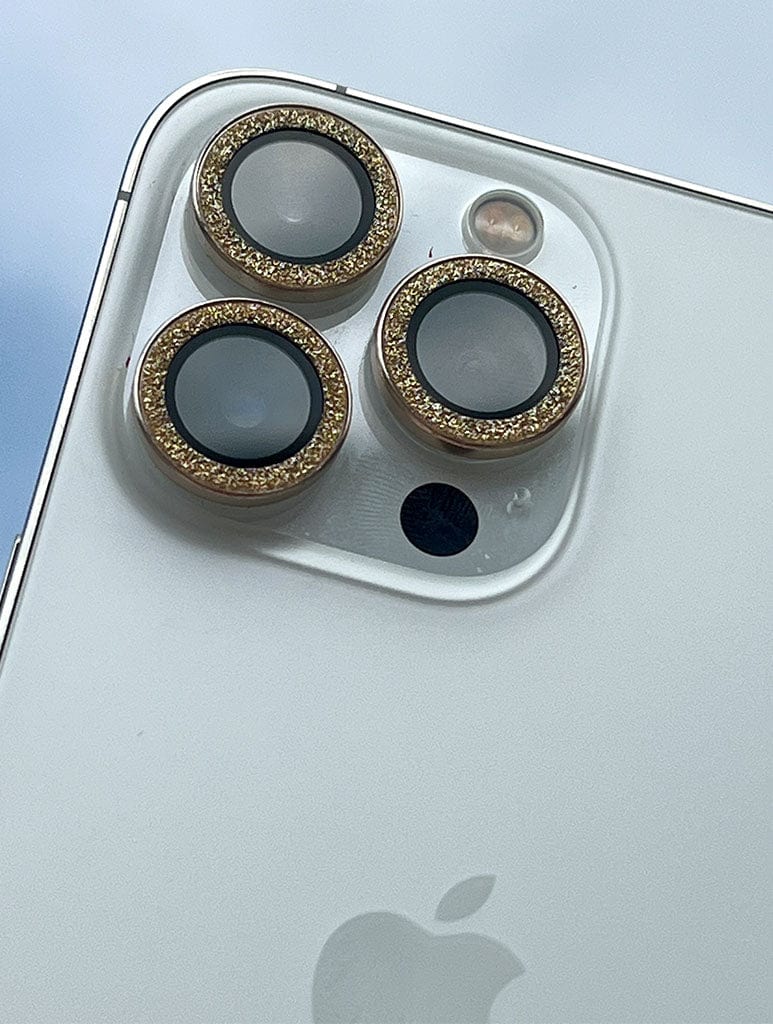 Gold Glitter Protective Camera Lens Cover iPhone