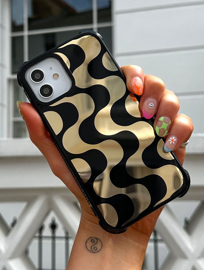Gold Waves Shock iPhone Case
