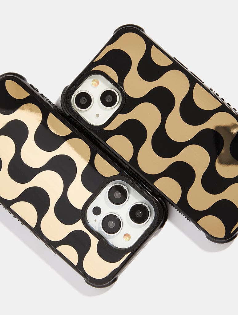 Gold Waves Shock iPhone Case