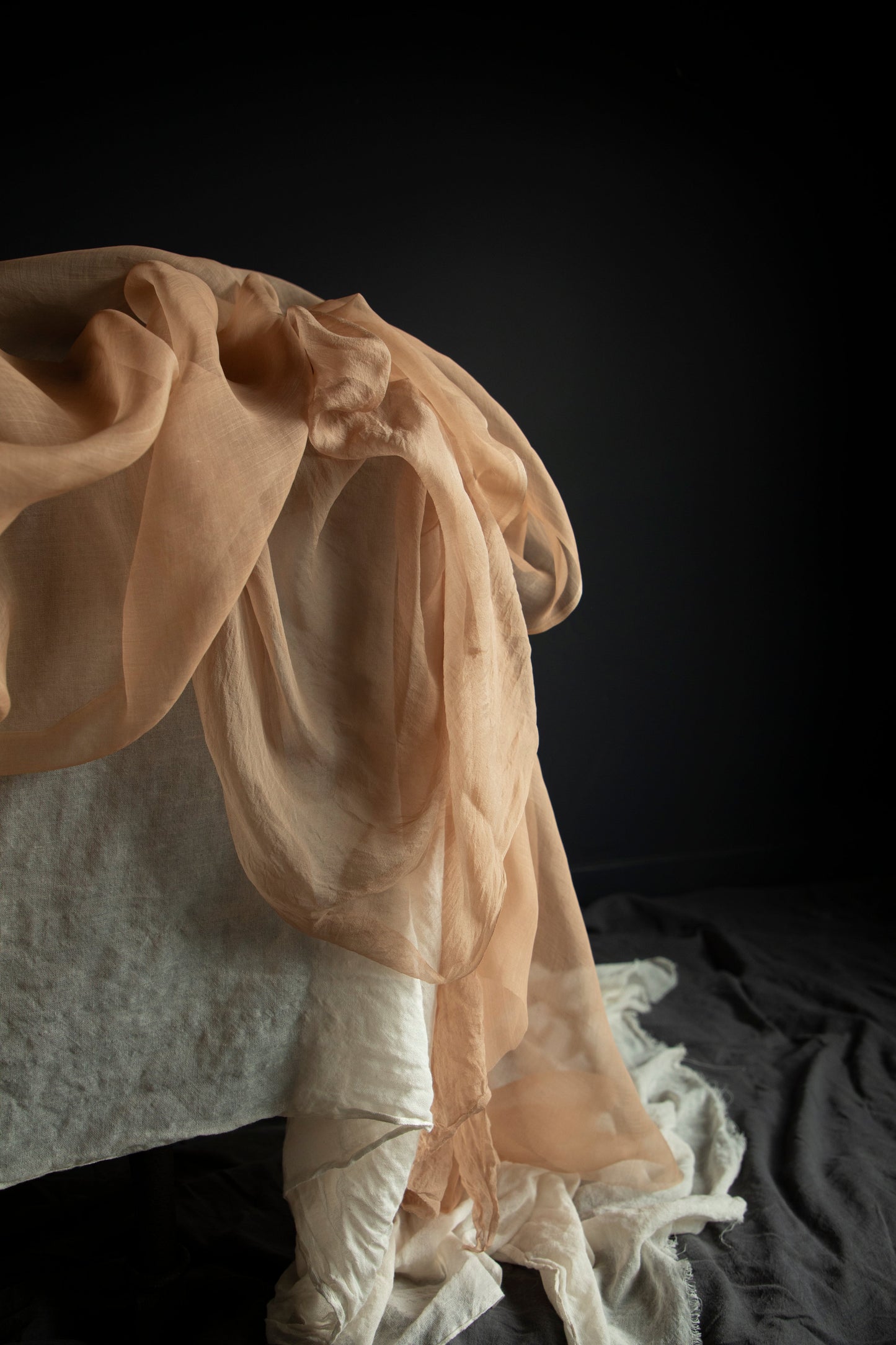 Blushing Peach {Gossamer Organic Silk Fabric}