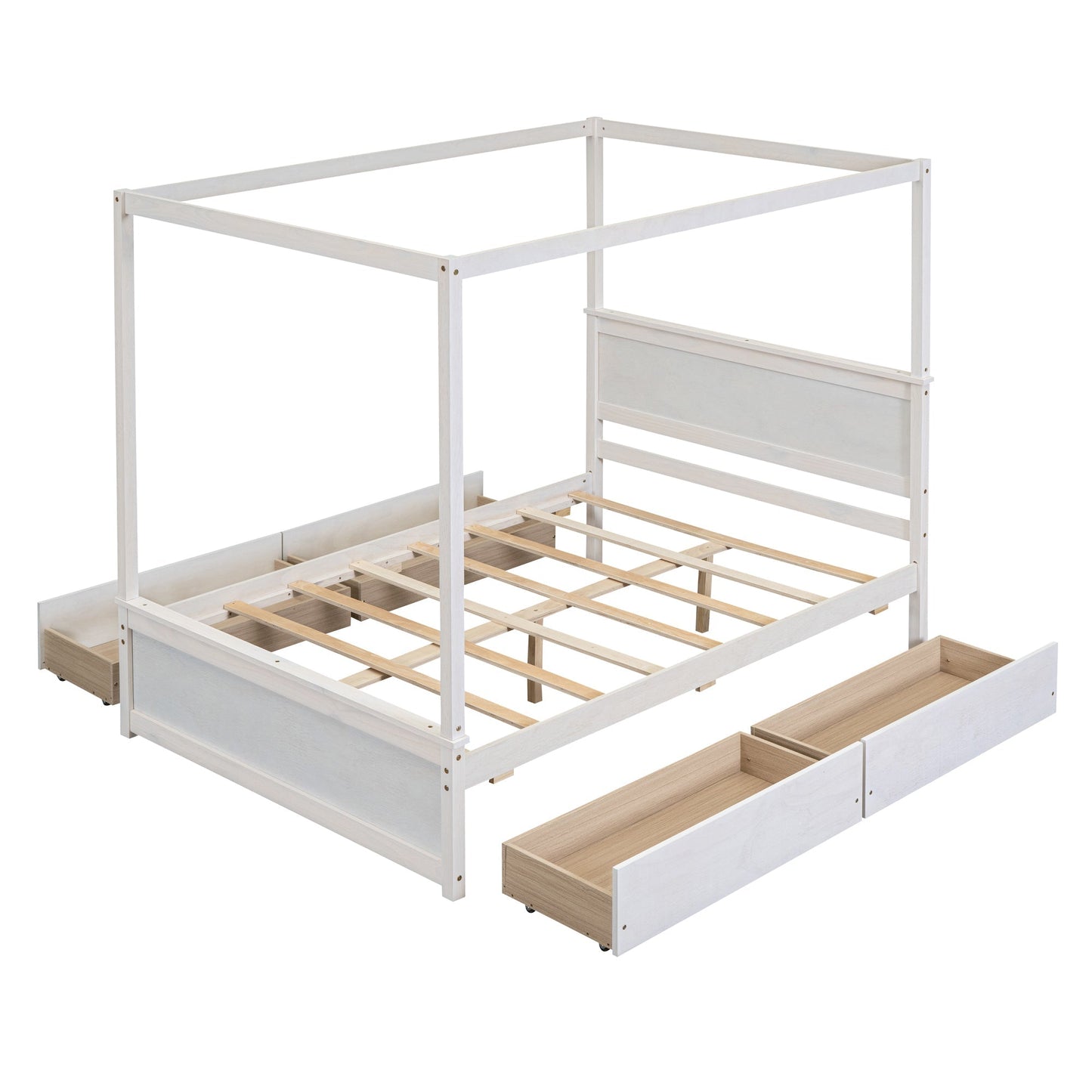 Grant Canopy Bed with Four Drawers