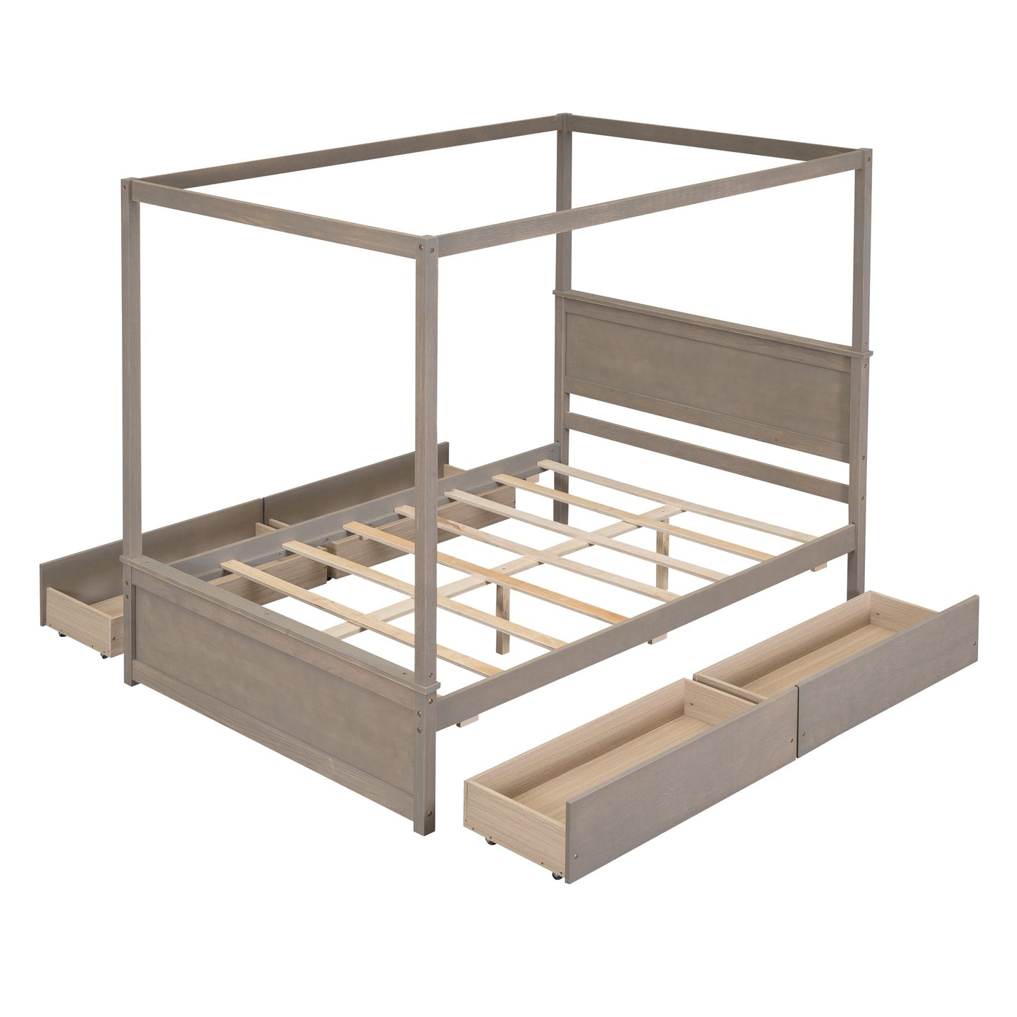 Grant Canopy Bed with Four Drawers
