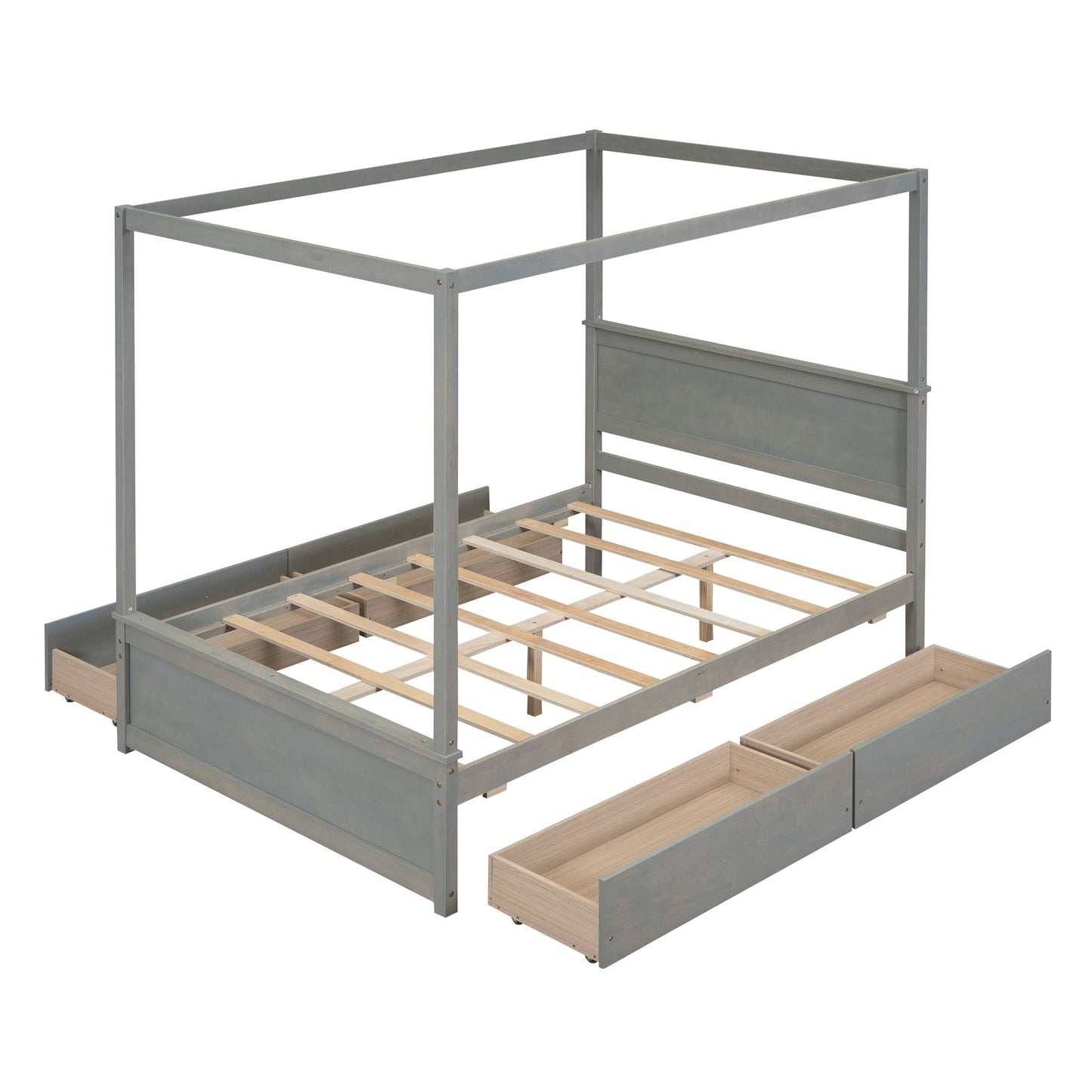 Grant Canopy Bed with Four Drawers