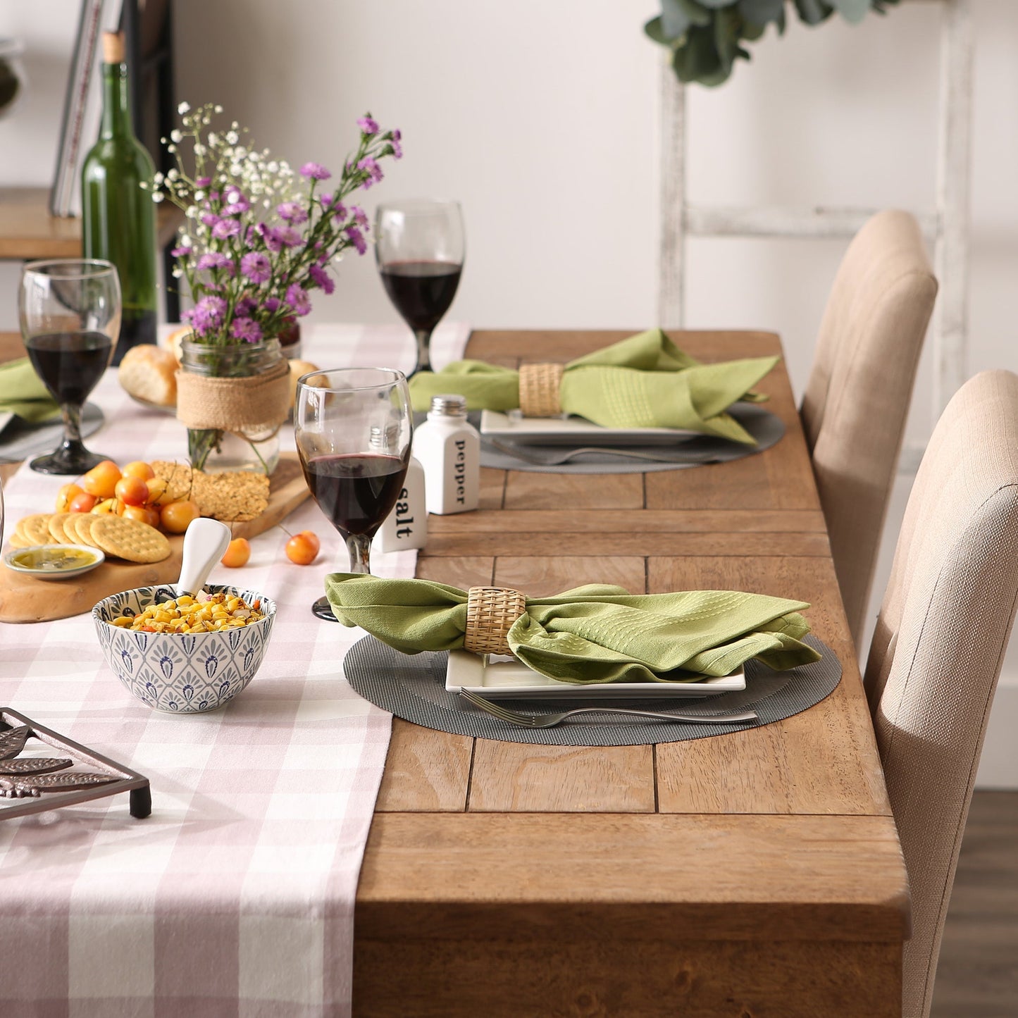 Gray Round  Double-Frame Placemats, Set Of 6