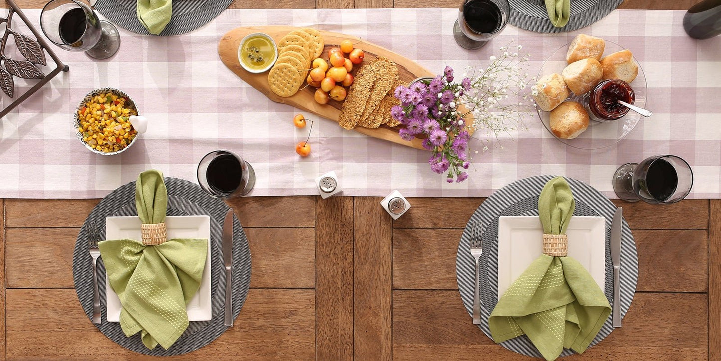 Gray Round  Double-Frame Placemats, Set Of 6