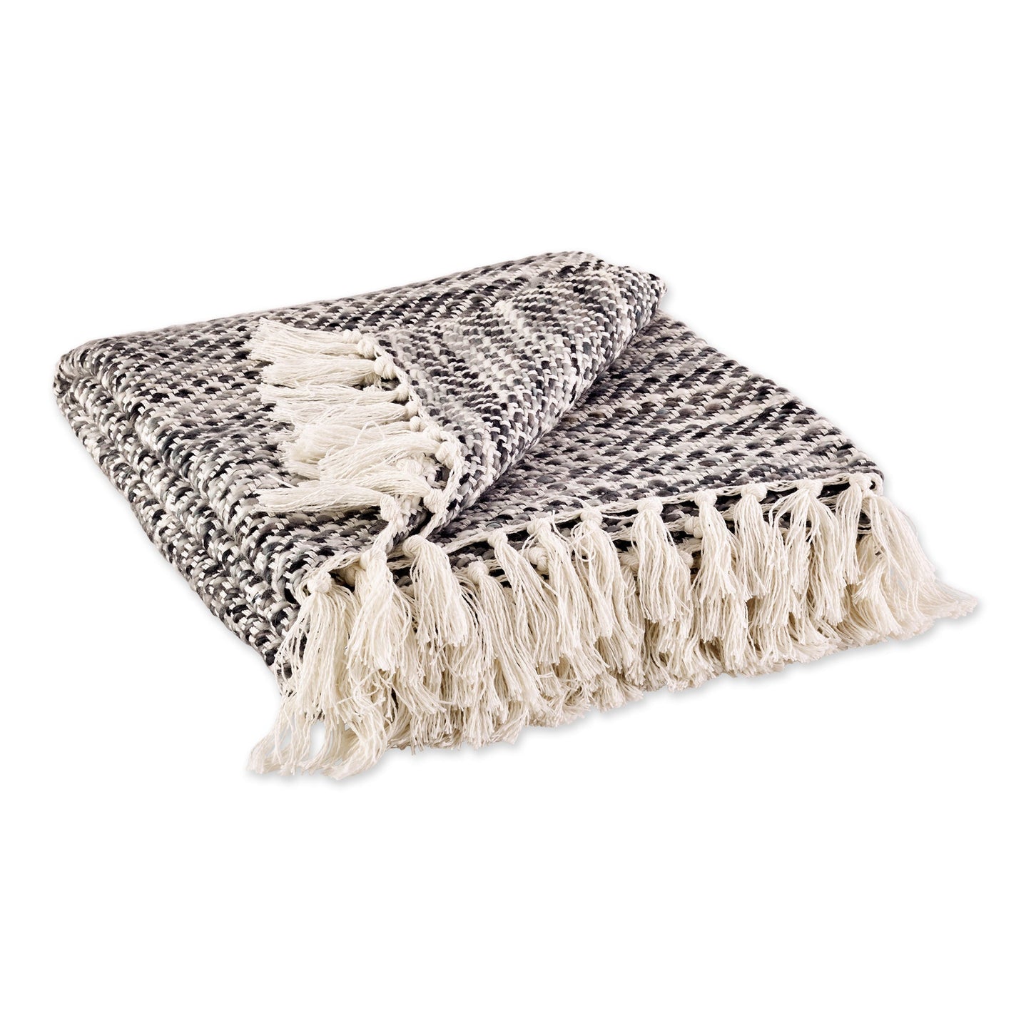 Gray Tone Diagonal Stripe Acrylic Throw