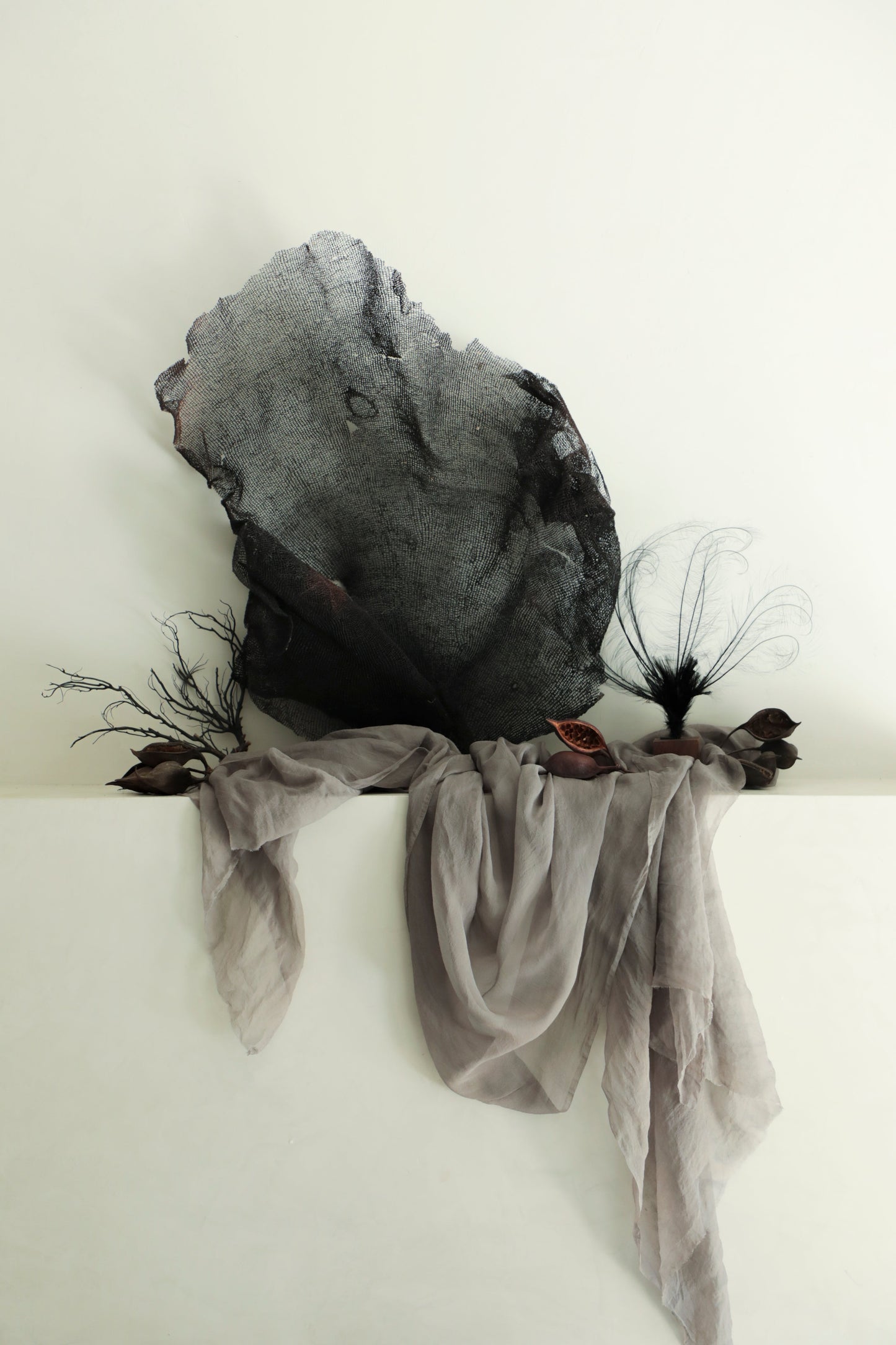 Charcoal Gray {Sheer Silk Runner}