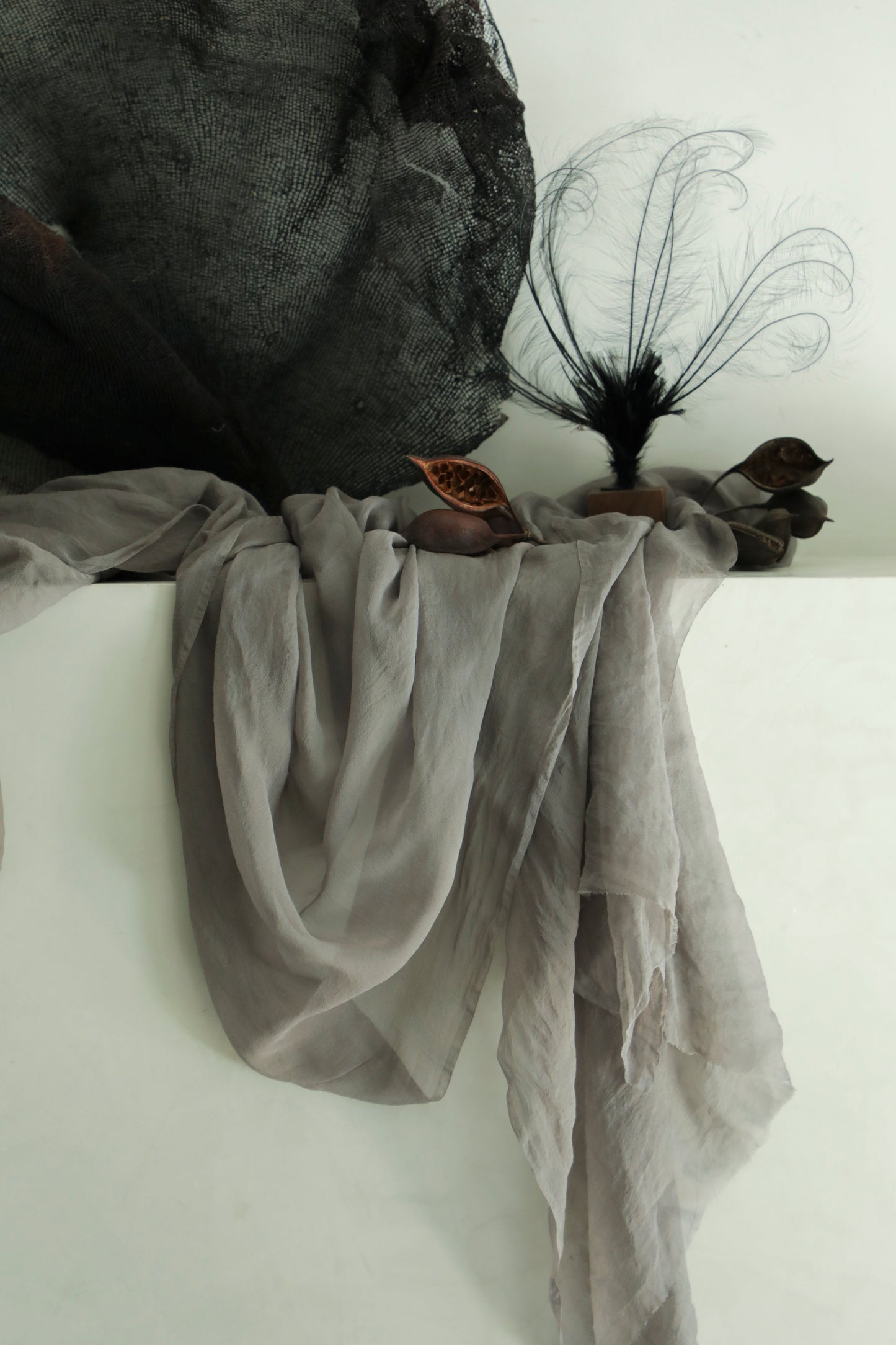 Charcoal Gray {Sheer Silk Runner}