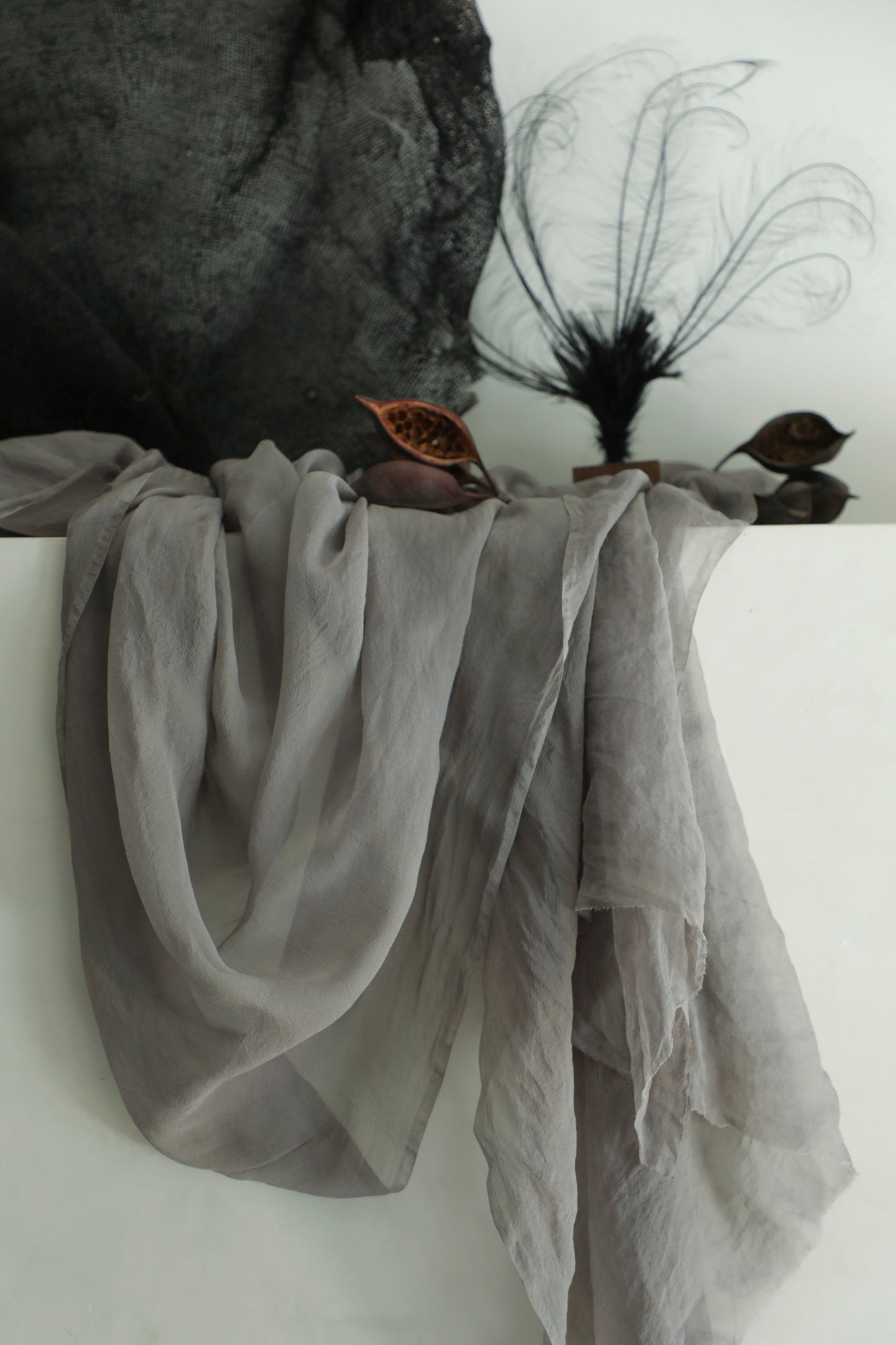 Charcoal Gray {Sheer Silk Runner}
