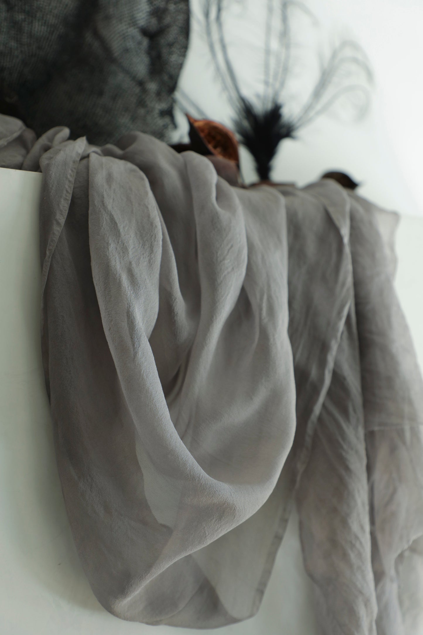 Charcoal Gray {Sheer Silk Runner}