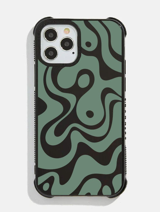 Green Abstract Shock iPhone Case