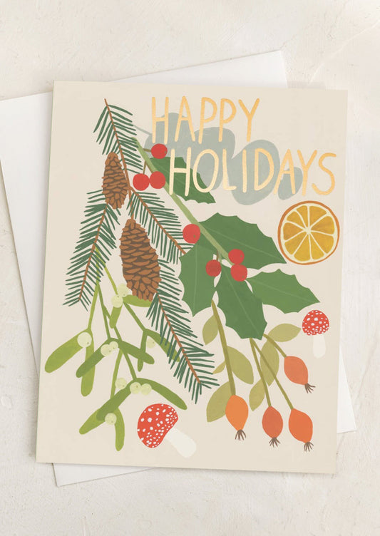 Festive Holiday Greenery Card