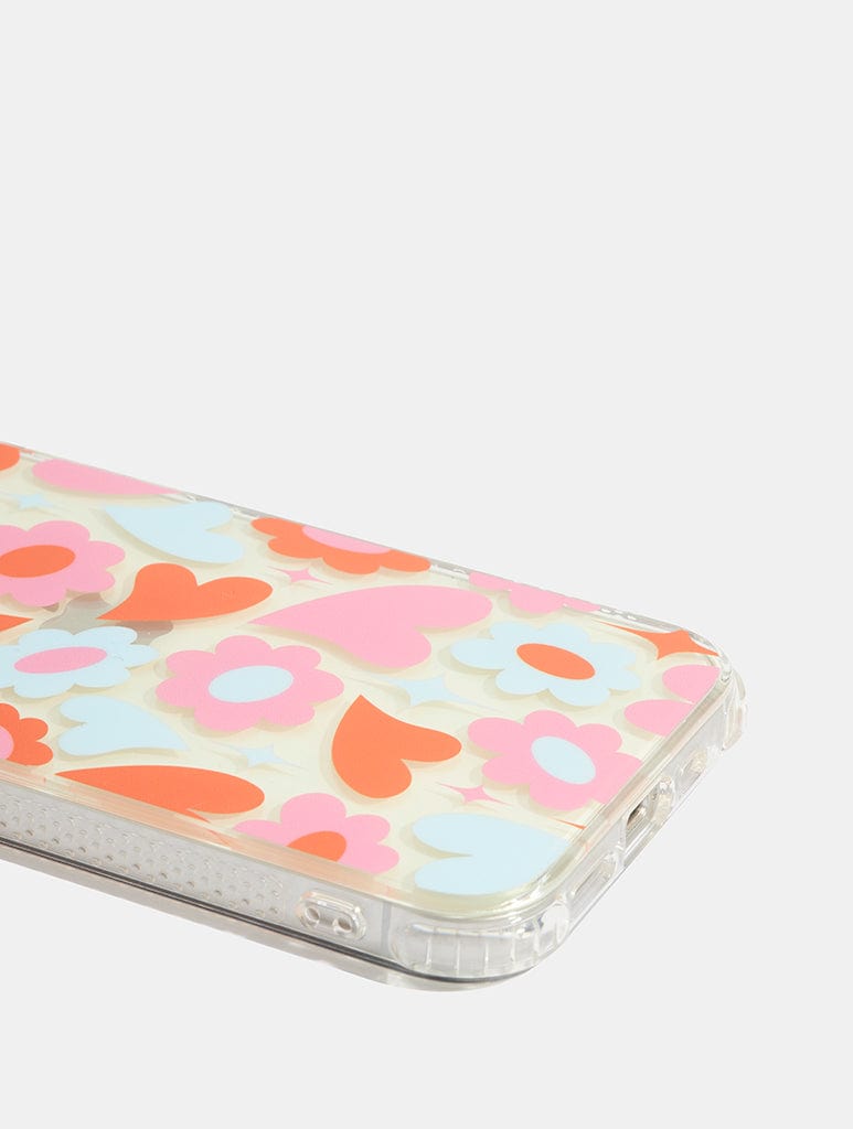Groovy Flower Heart Shock iPhone Case